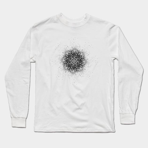 Mandala Long Sleeve T-Shirt by BlackAndWhireArts